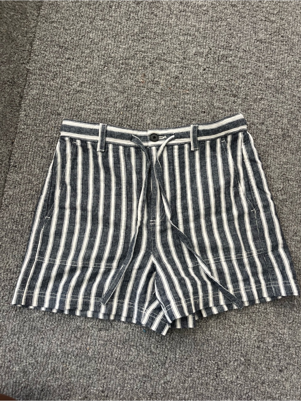 Madewell Navy & White Striped Shorts